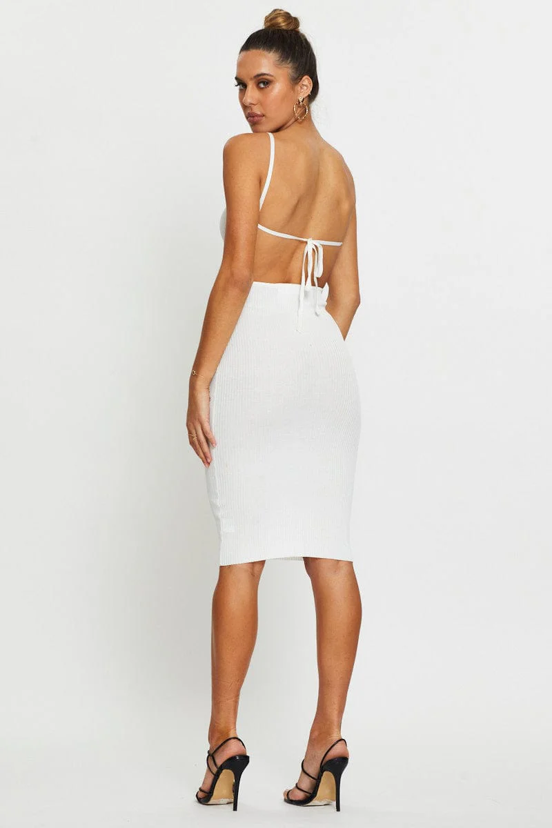 White Bodycon Dress Knit - Image 5