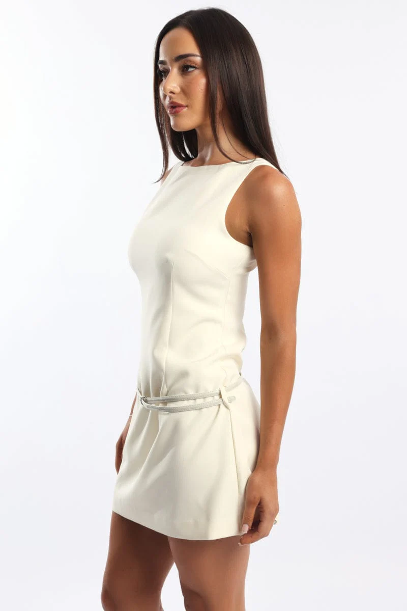 White Bodycon Dress Mini - Image 4