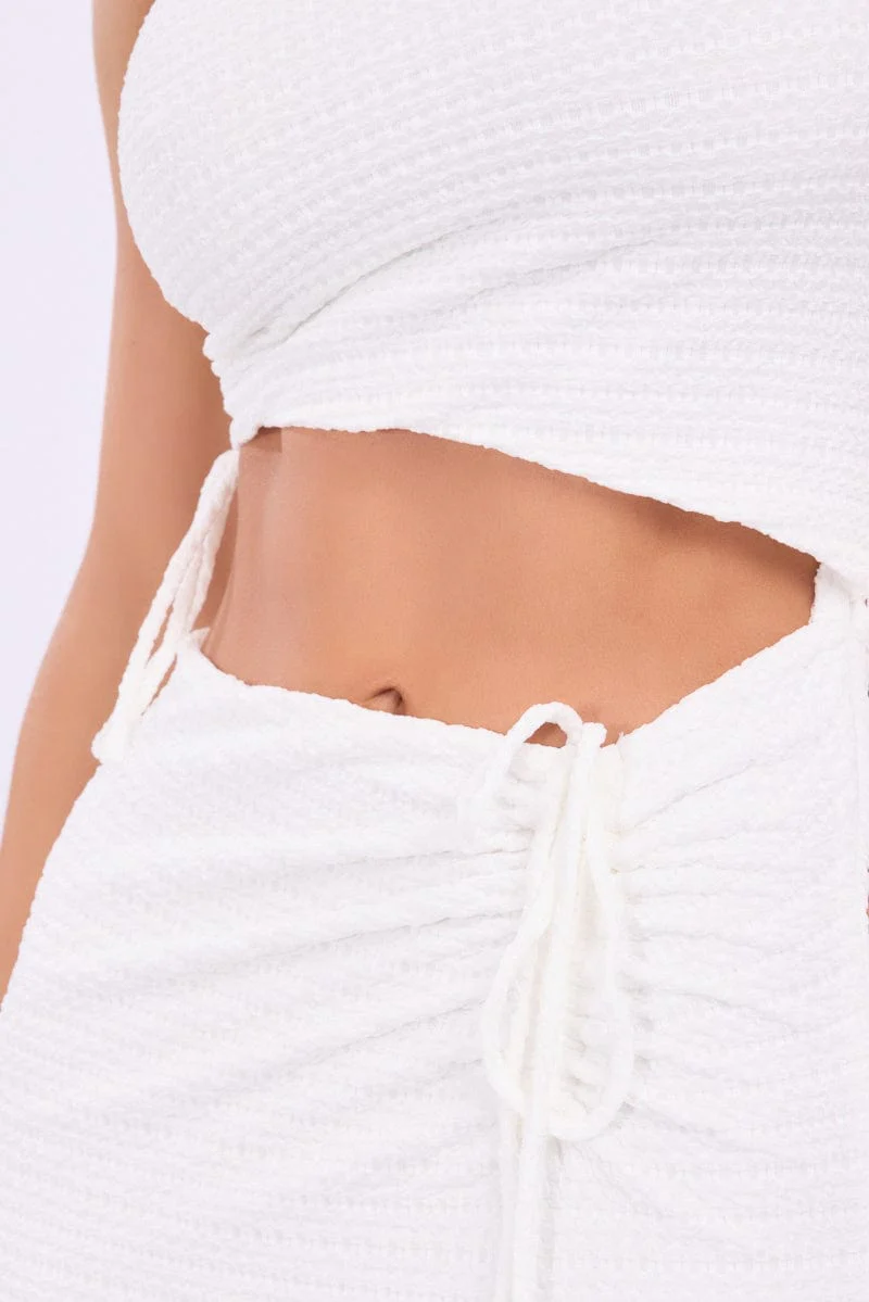White Bodycon Dress One Shoulder Maxi - Image 6