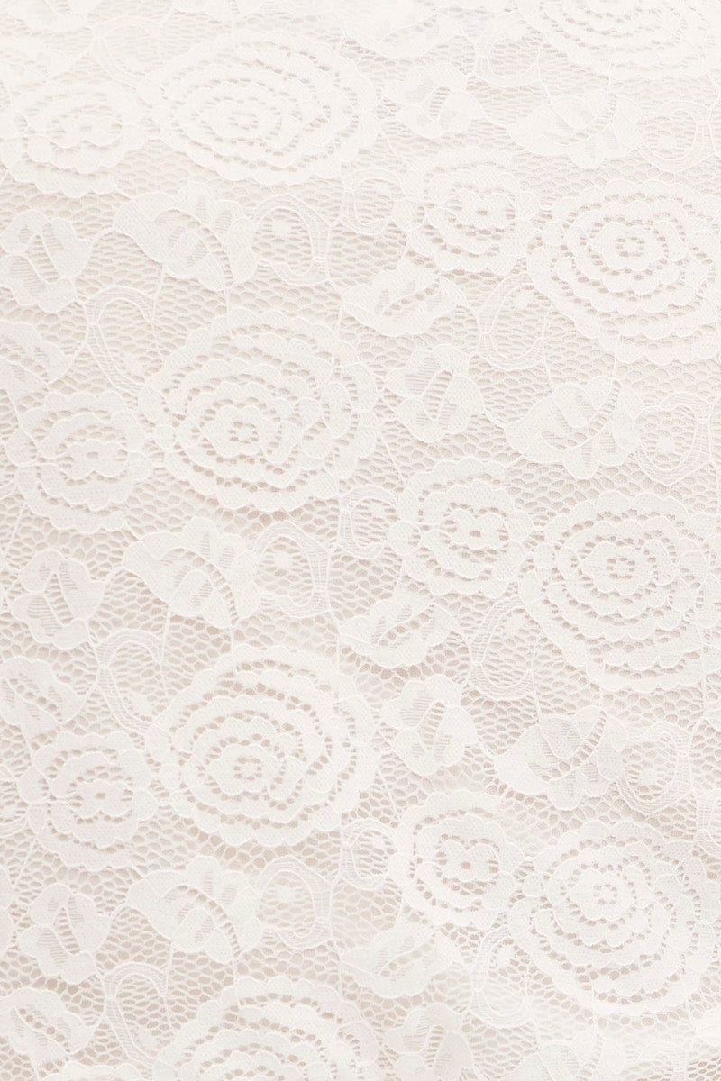 White Bolero Long Sleeve Tie Front V Neck Lace - Image 7