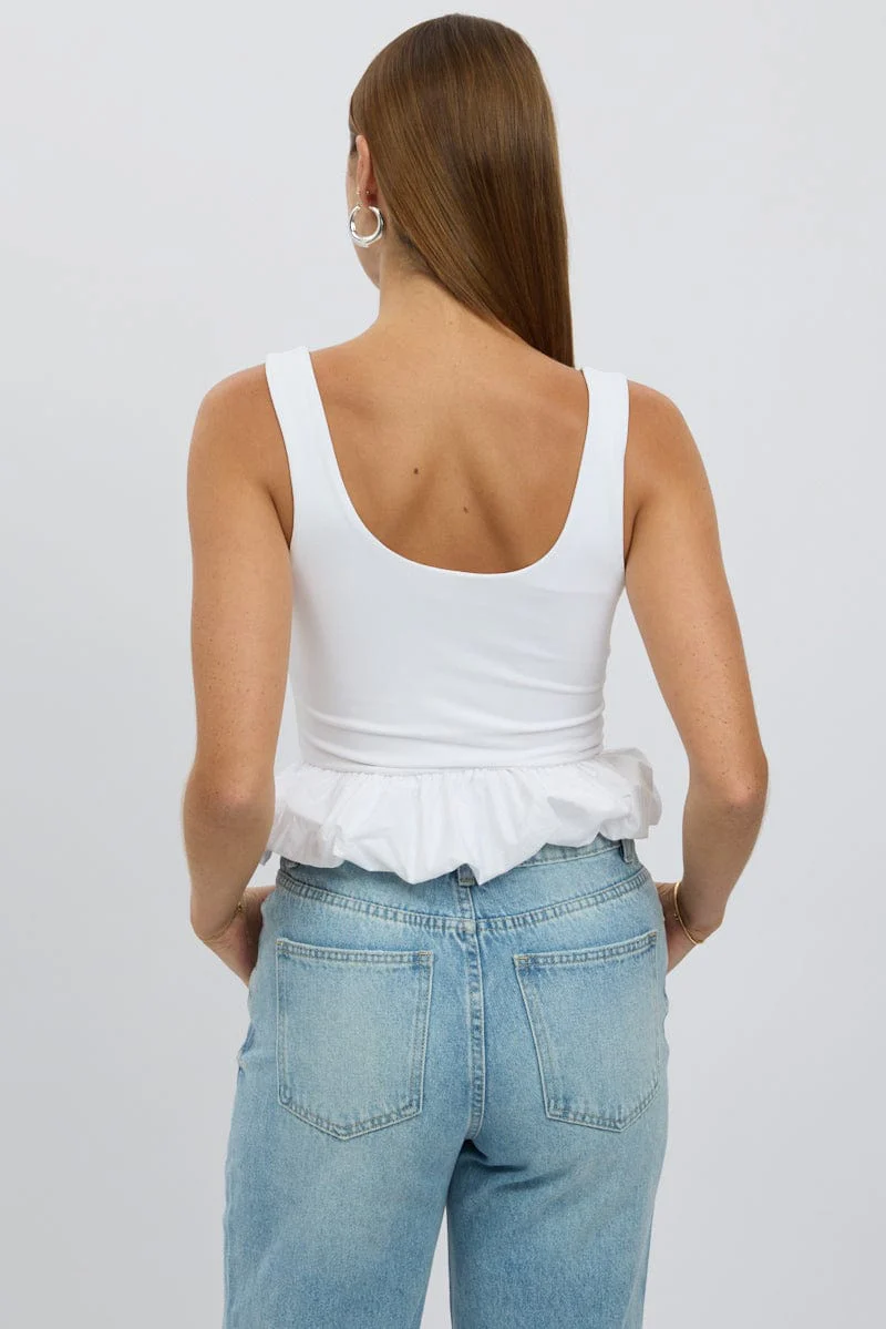 White Bubble Top Sleeveless - Image 5
