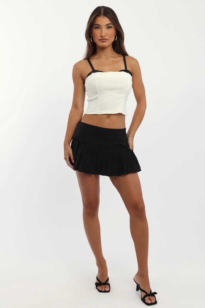 White Cami Bandeau Sleeveless Sweetheart Neckline - Image 2