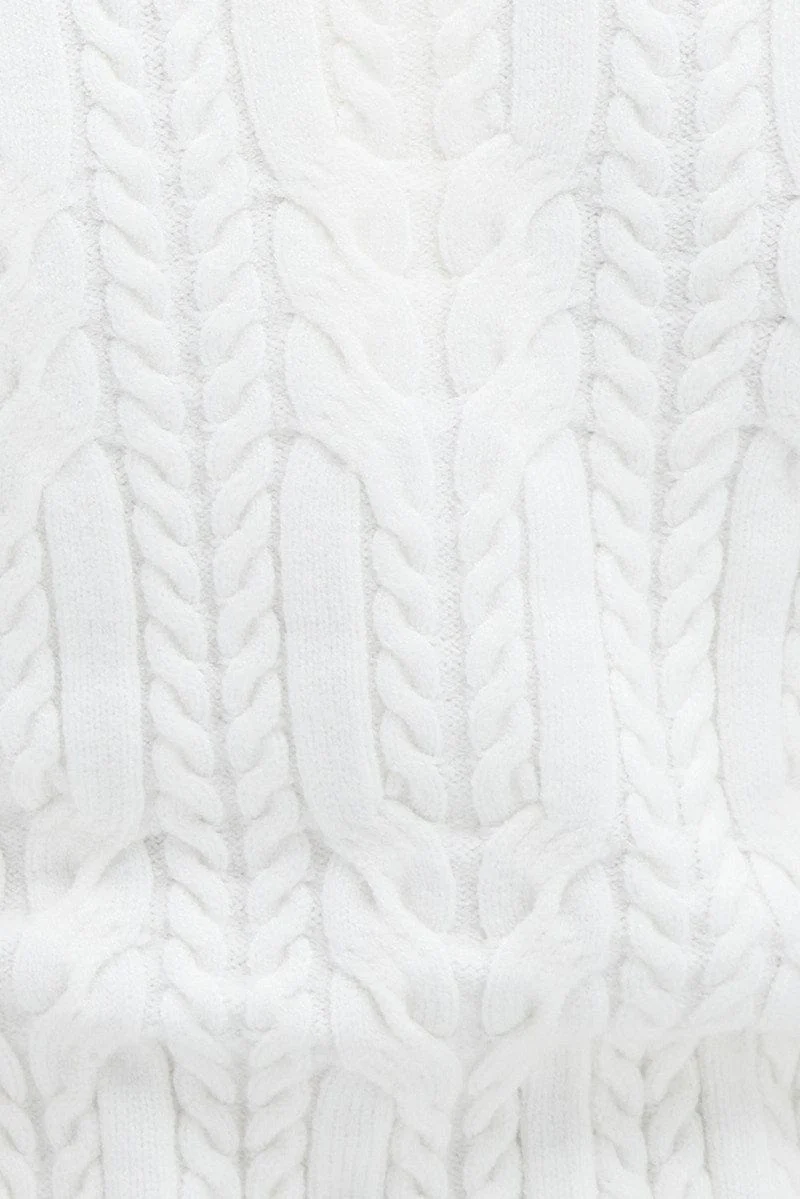 White Cardigan Long sleeve Crew neck - Image 6