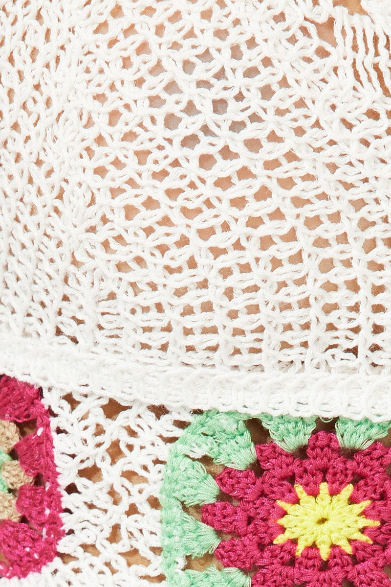 White Crochet Top V Neck - Image 6