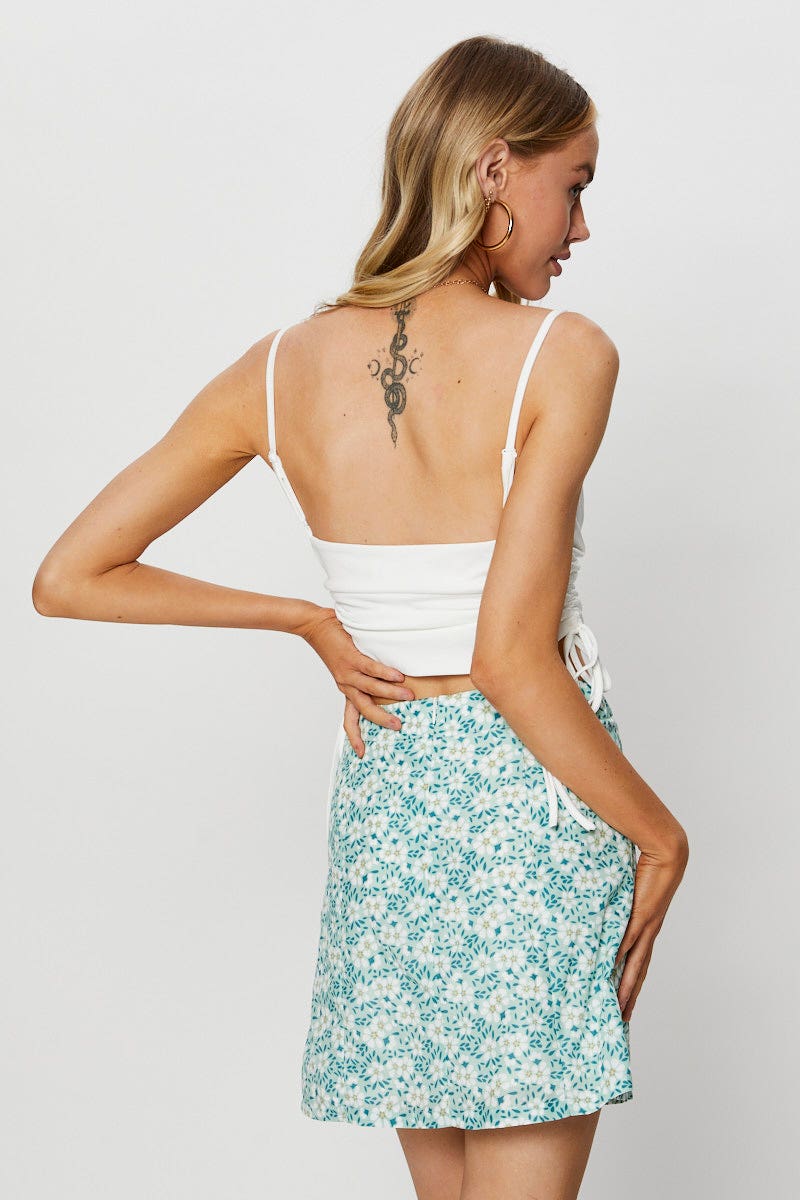 White Crop Top Cowl Neck - Image 8