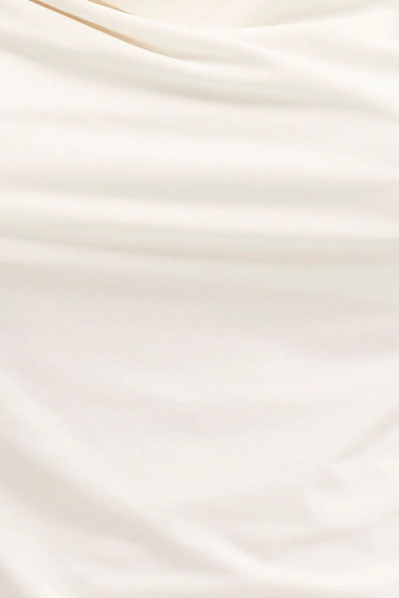 White Dip Hem Cowl Neck Top - Image 7