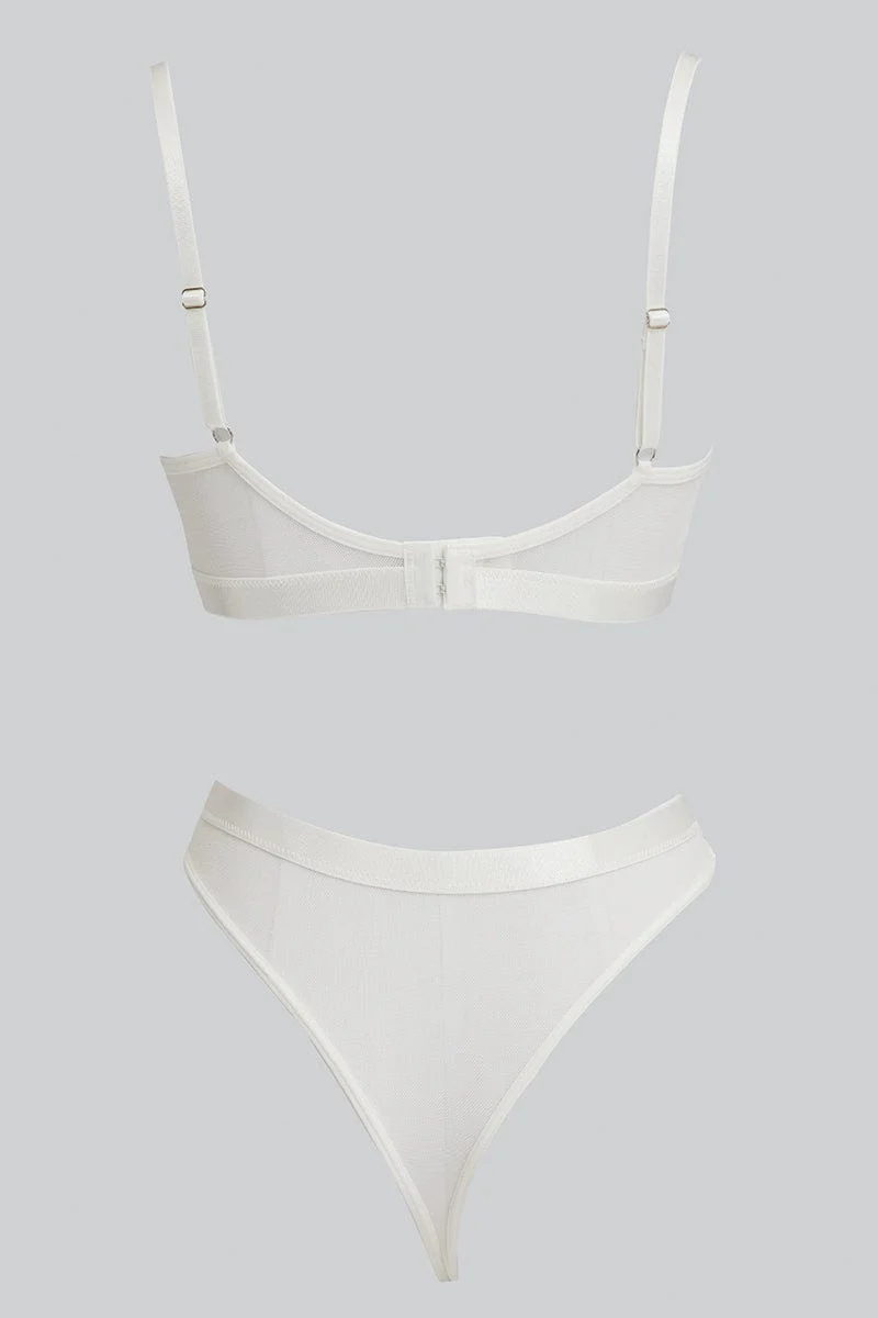 White Embroidery Lingerie Set - Image 2