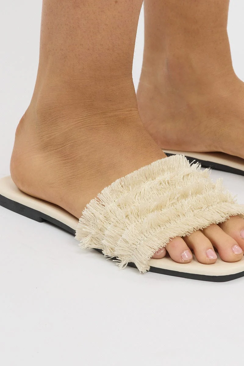 White Flat Sandals - Image 2