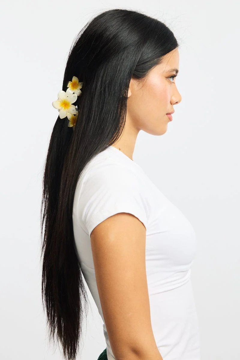 White Flower Claw Clip - Image 2