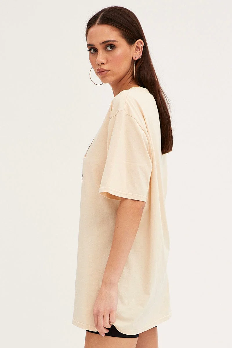 White Graphic T-Shirt Short Sleeve Oversized - Image 4