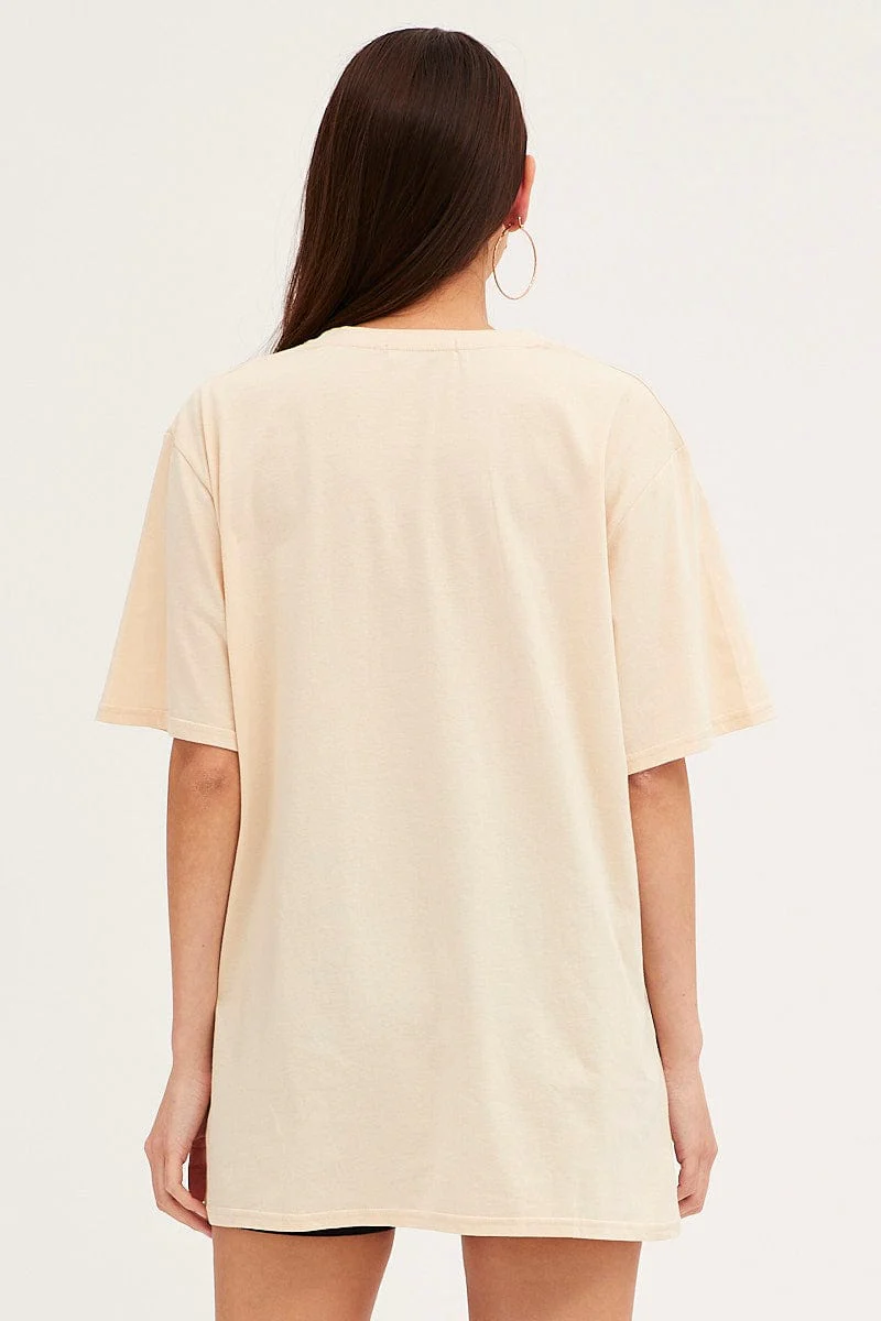 White Graphic T-Shirt Short Sleeve Oversized - Image 5