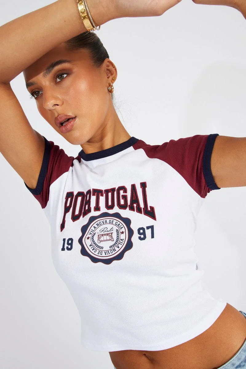 White Graphic Tee Short Sleeve - Image 3