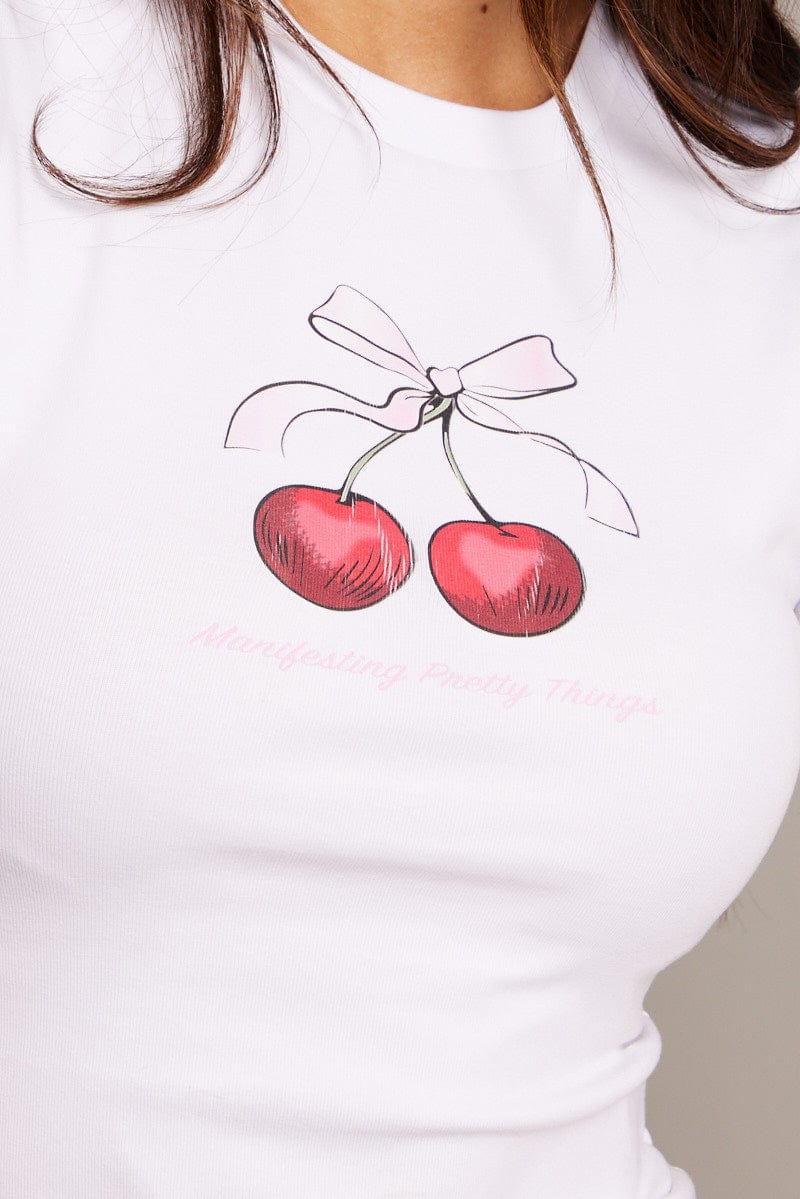 White Graphic Tee Short Sleeve - Image 6