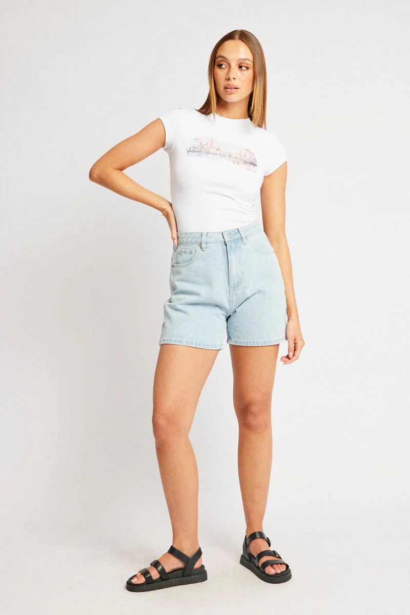 White Graphic Tee Short Sleeve - Image 2