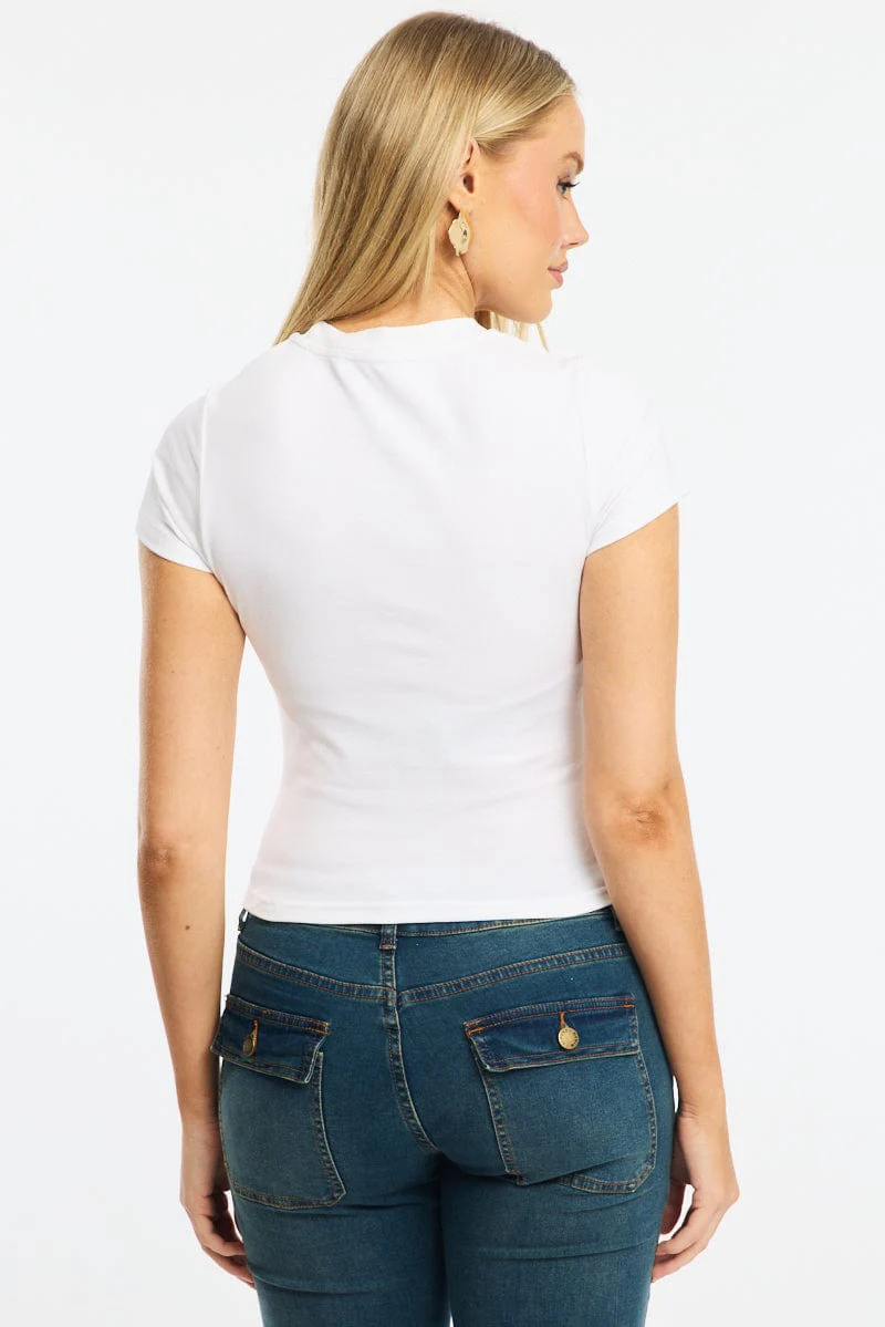 White Graphic Tee Short Sleeve - Image 4