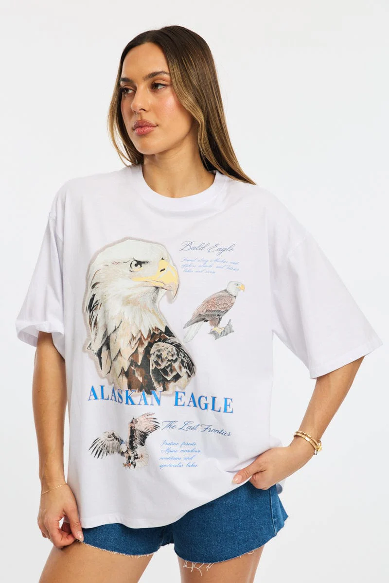 White Graphic Tee Short Sleeve
