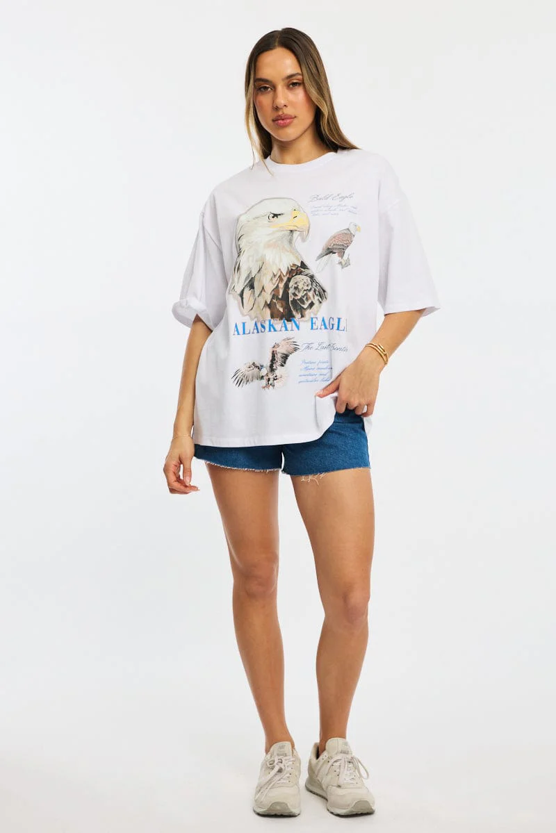 White Graphic Tee Short Sleeve - Image 2