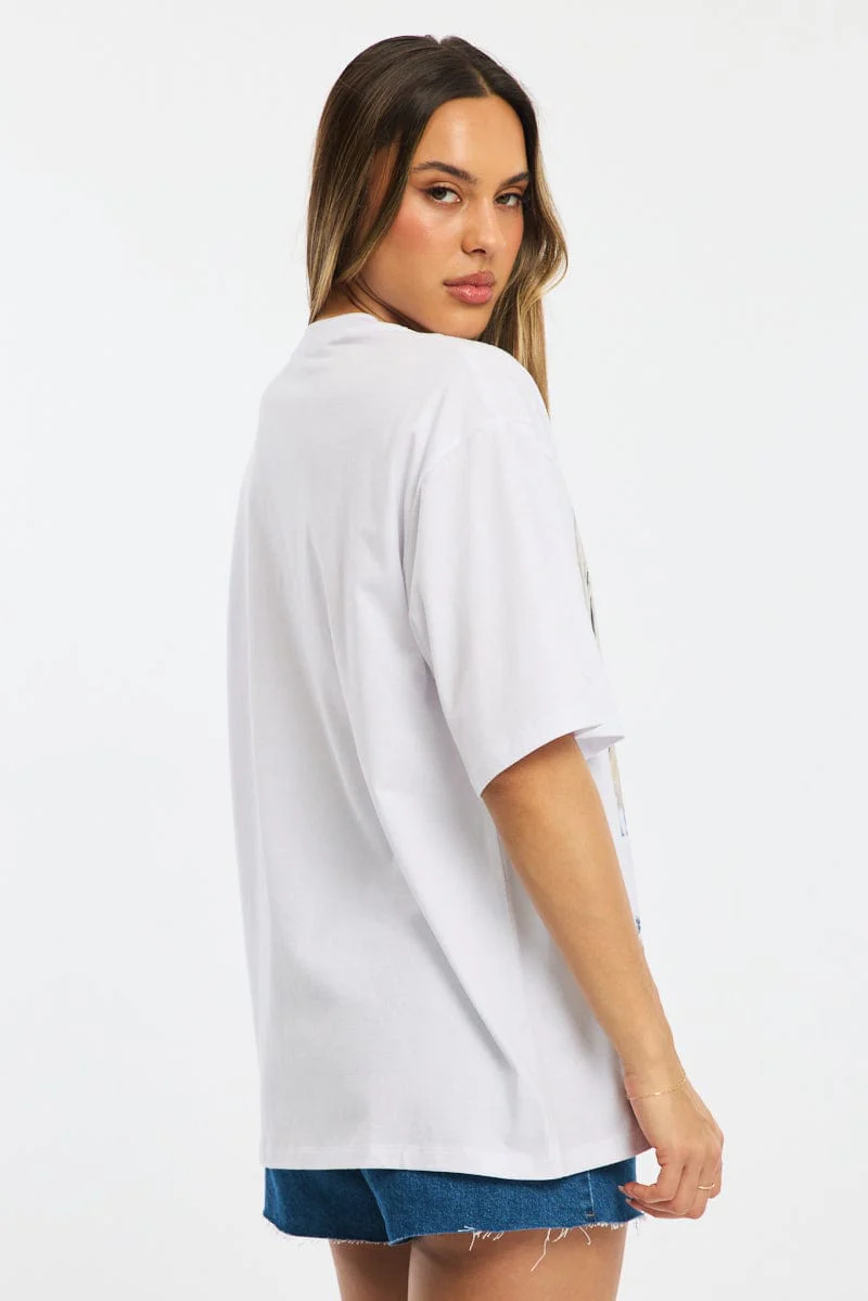 White Graphic Tee Short Sleeve - Image 4