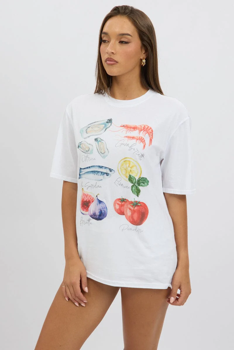 White Graphic Tee Short Sleeve - Image 4