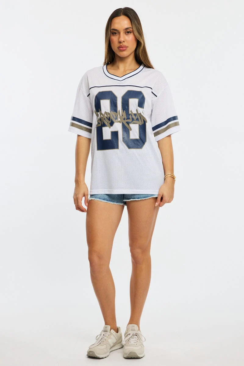 White Graphic Tee Short Sleeve - Image 2