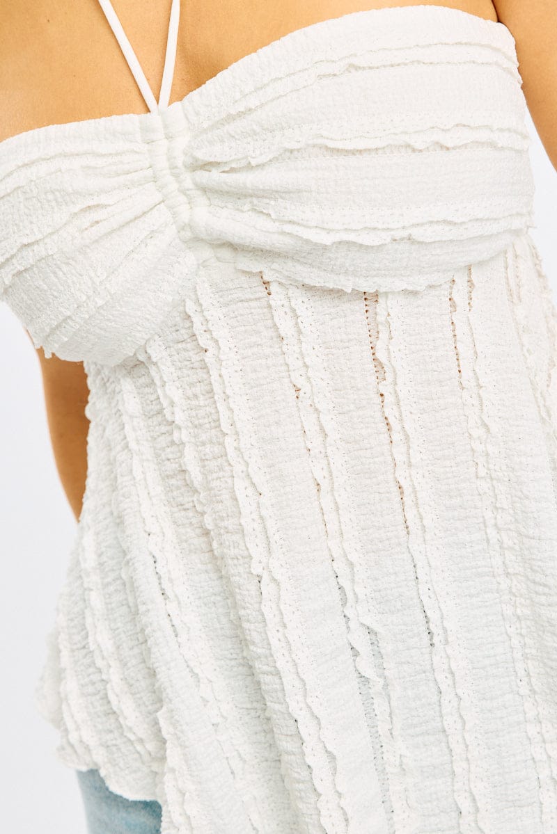 White Halter Top Sleeveless - Image 5
