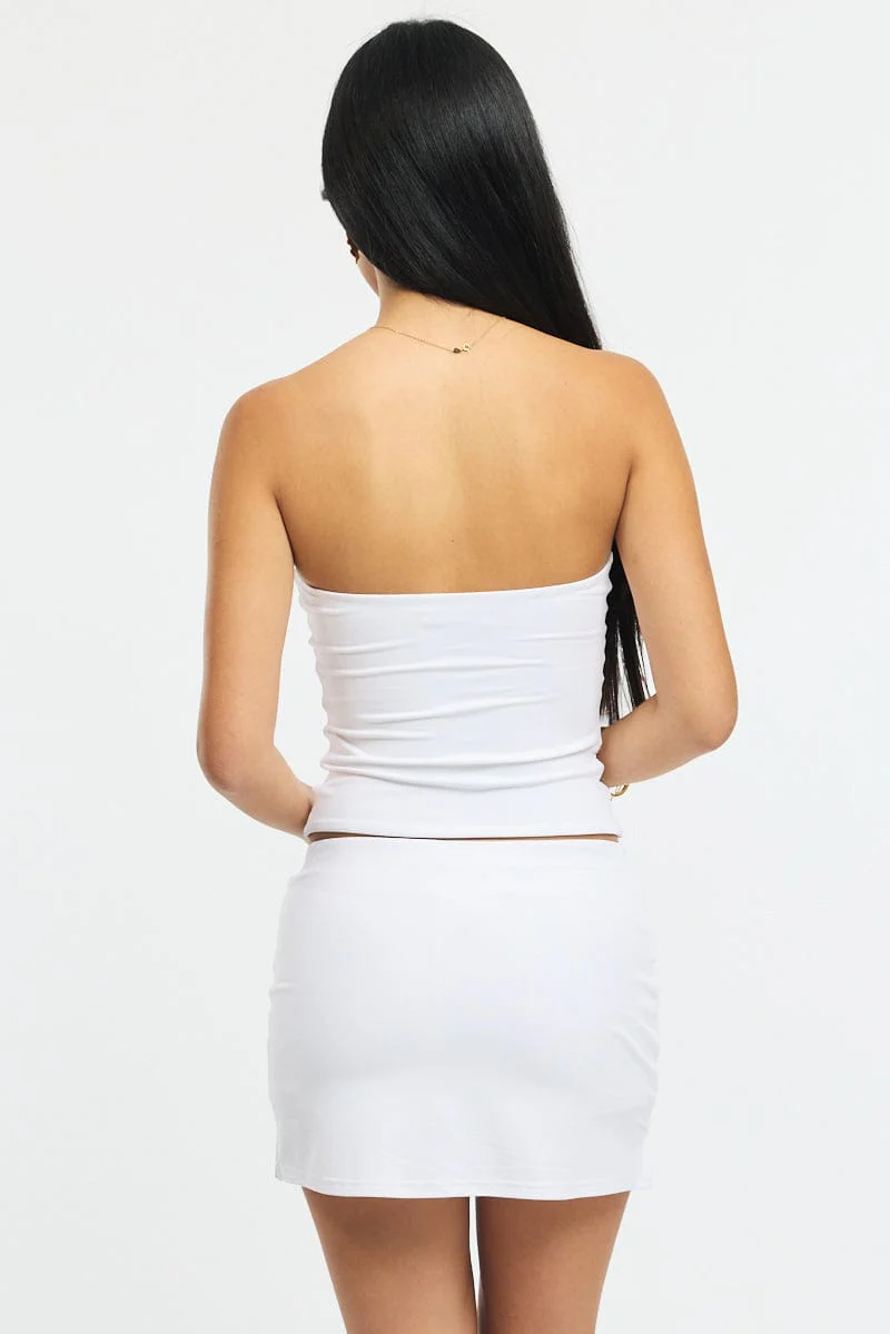 White Hardware Mini Skort Mid Rise Supersoft - Image 5