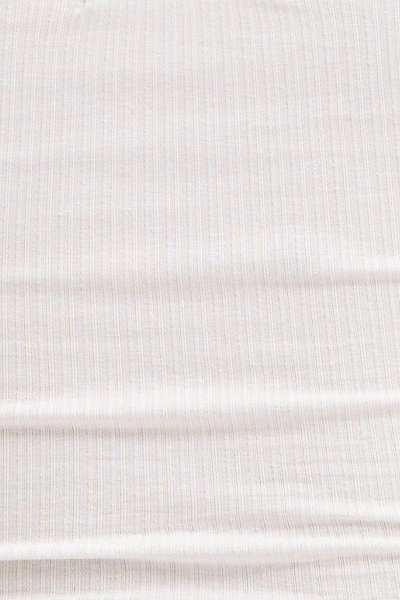 White Jersey Crop Top Long Sleeve Halter Neck - Image 6