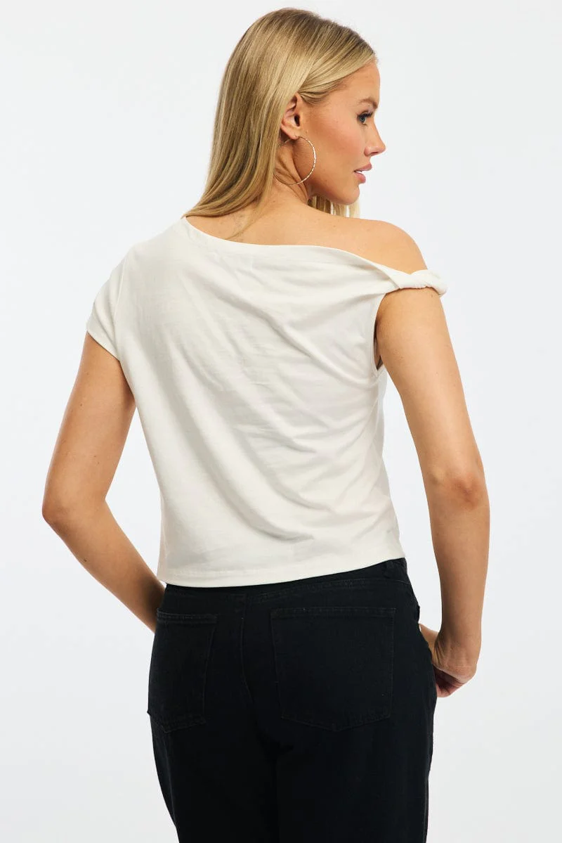 White Jersey Tee Shirt Short Sleeve - Image 4