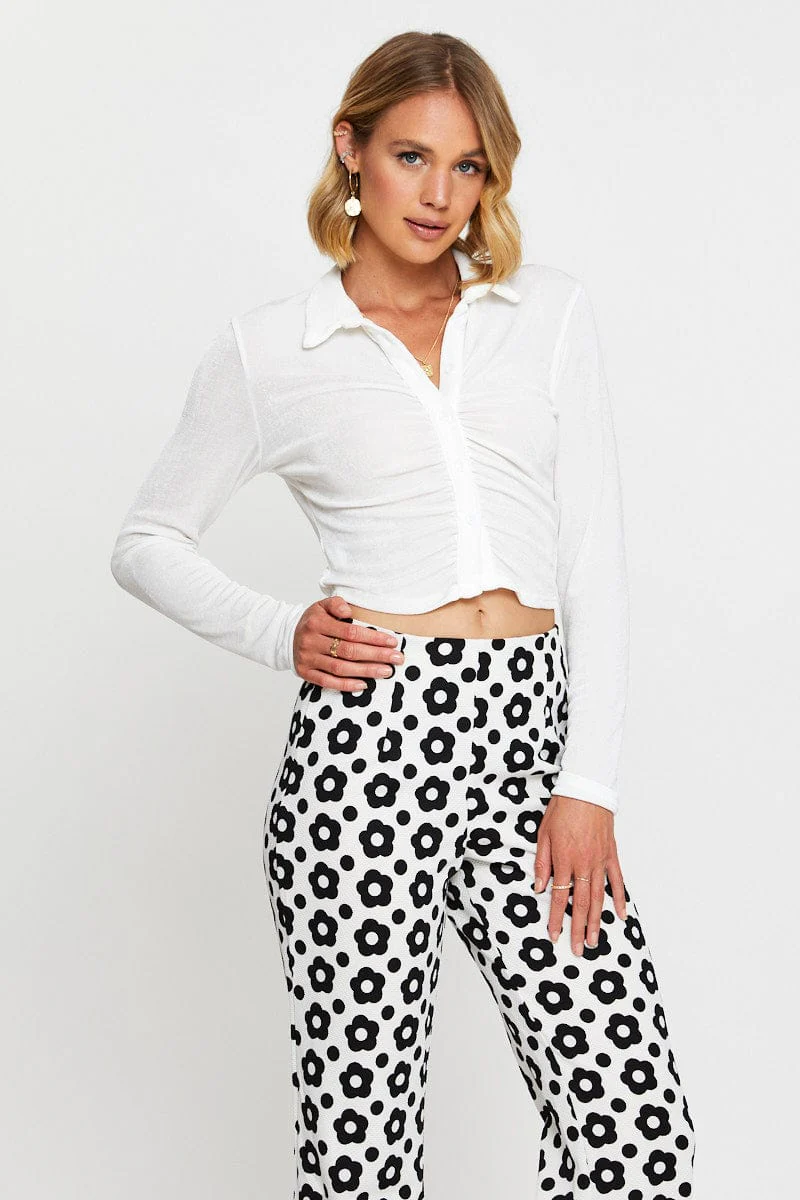 White Jersey Top Long Sleeve - Image 3