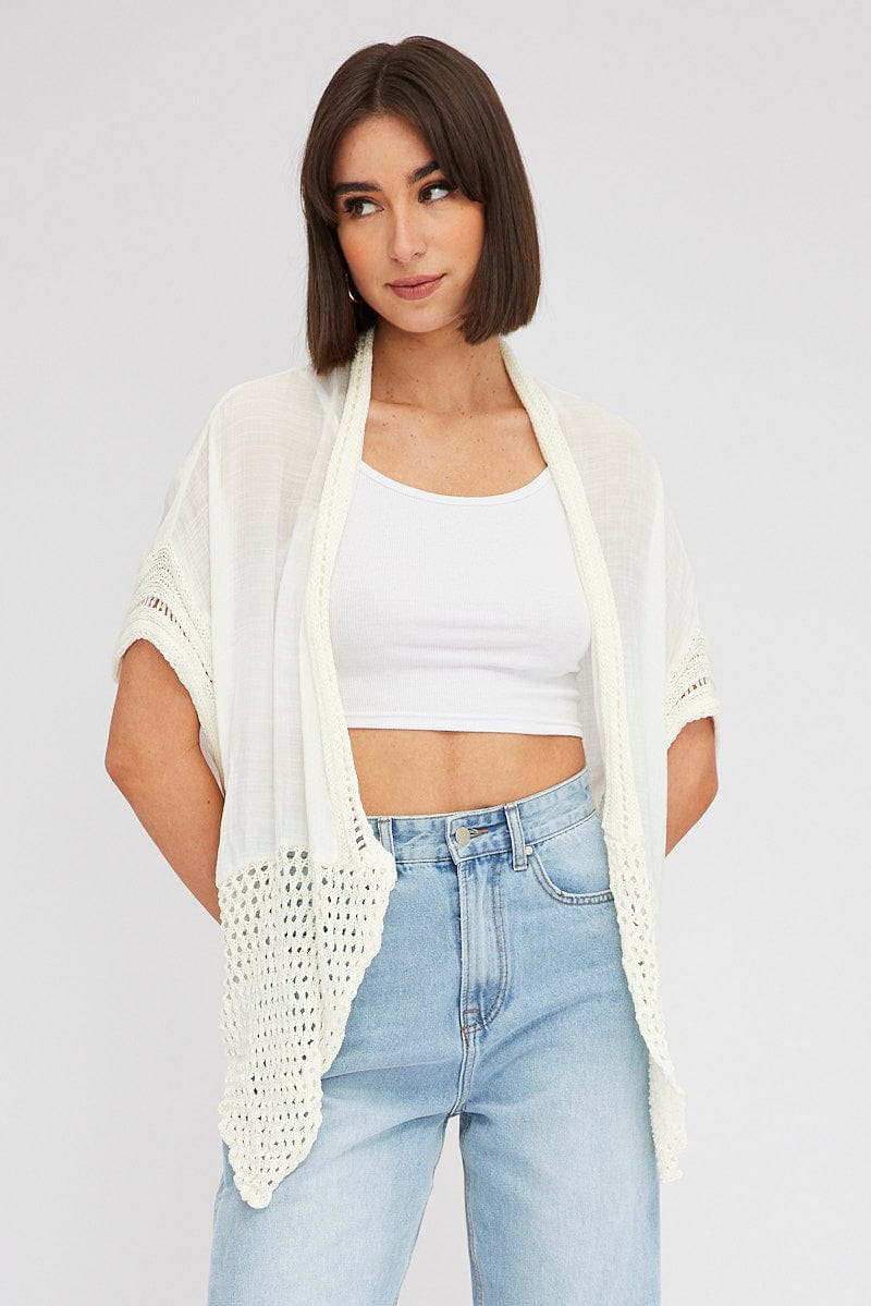 White Kimono Short Sleeve - Image 3