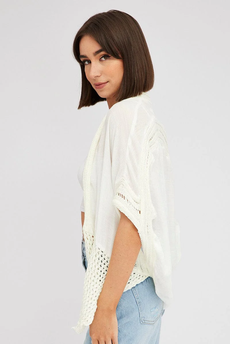 White Kimono Short Sleeve - Image 4