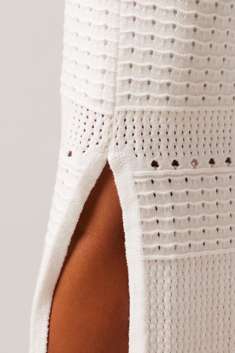 White Knit Skirt Crochet High Rise - Image 6