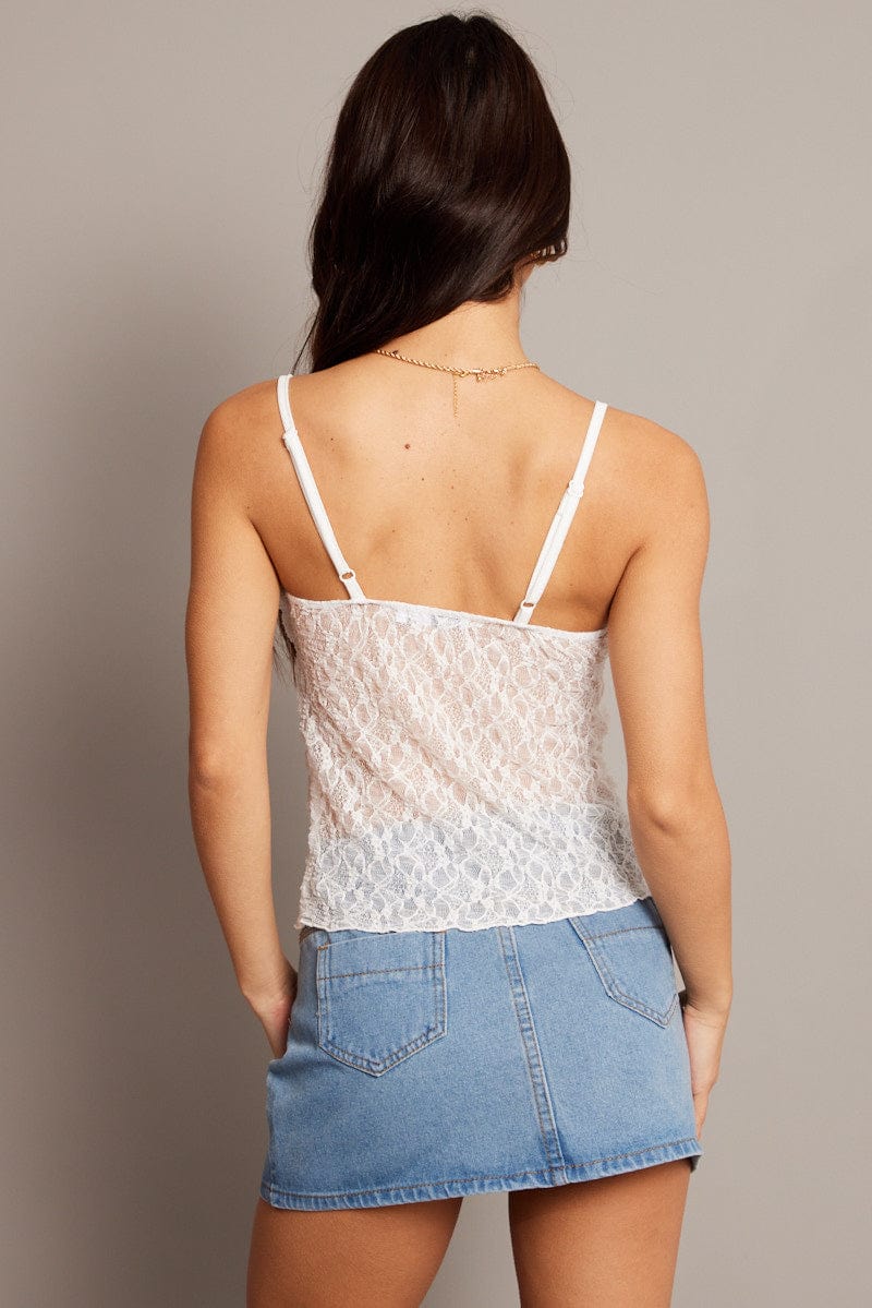 White Lace Butterfly Top Singlet - Image 5