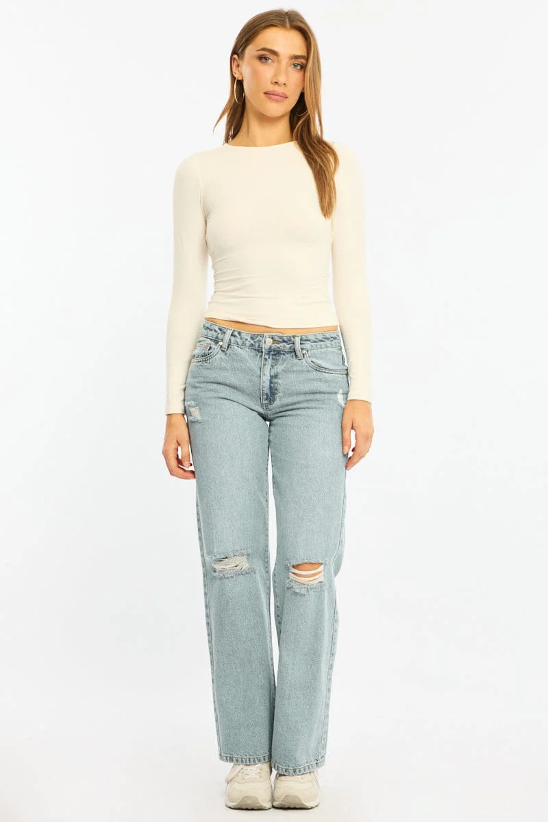 White Long Sleeve Supersoft Top - Image 3