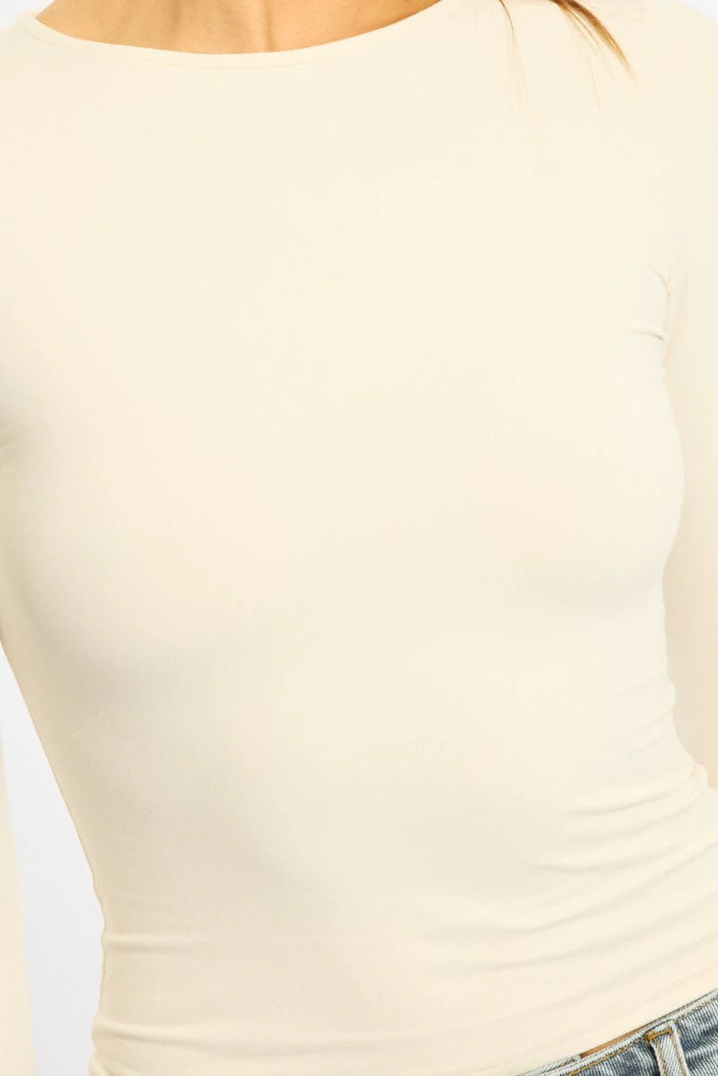 White Long Sleeve Supersoft Top - Image 6