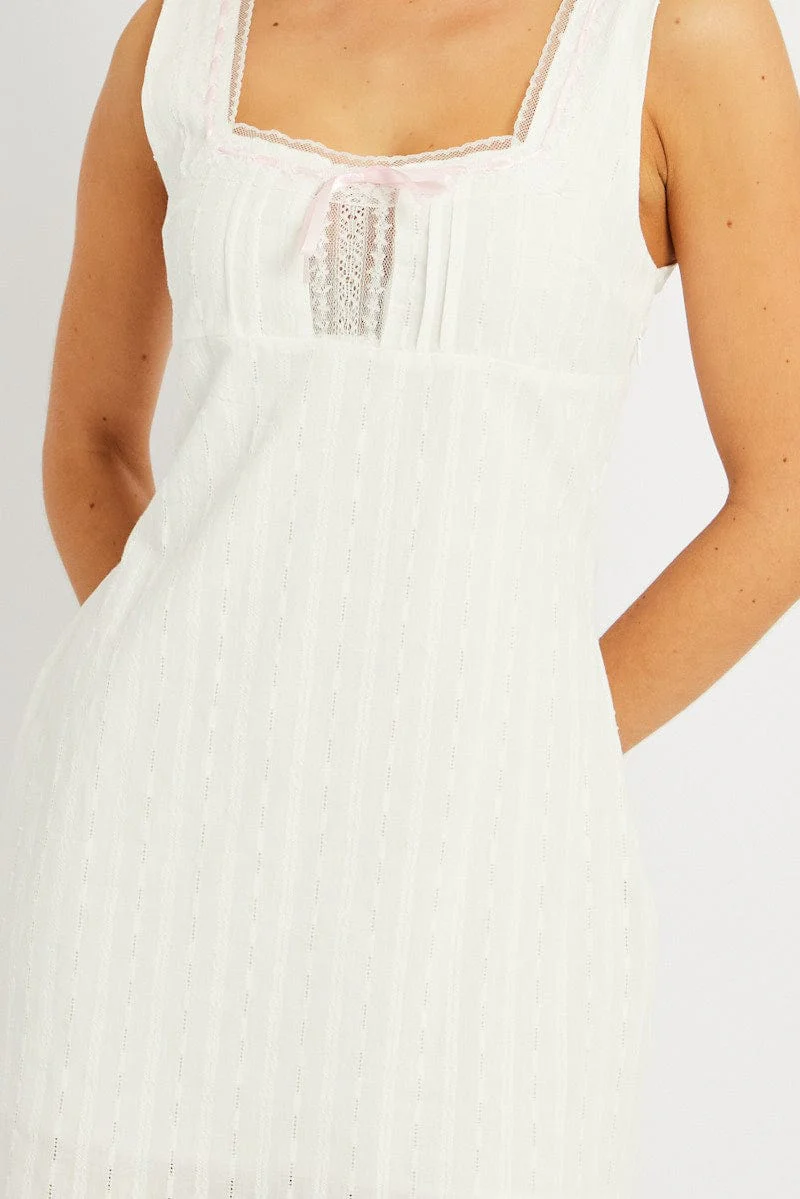 White Mini Dress Sleeveless - Image 6