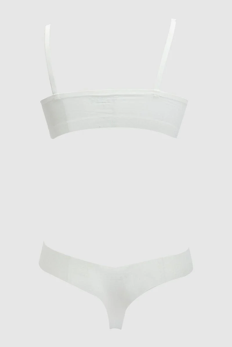White No Wired Lingerie Set - Image 2