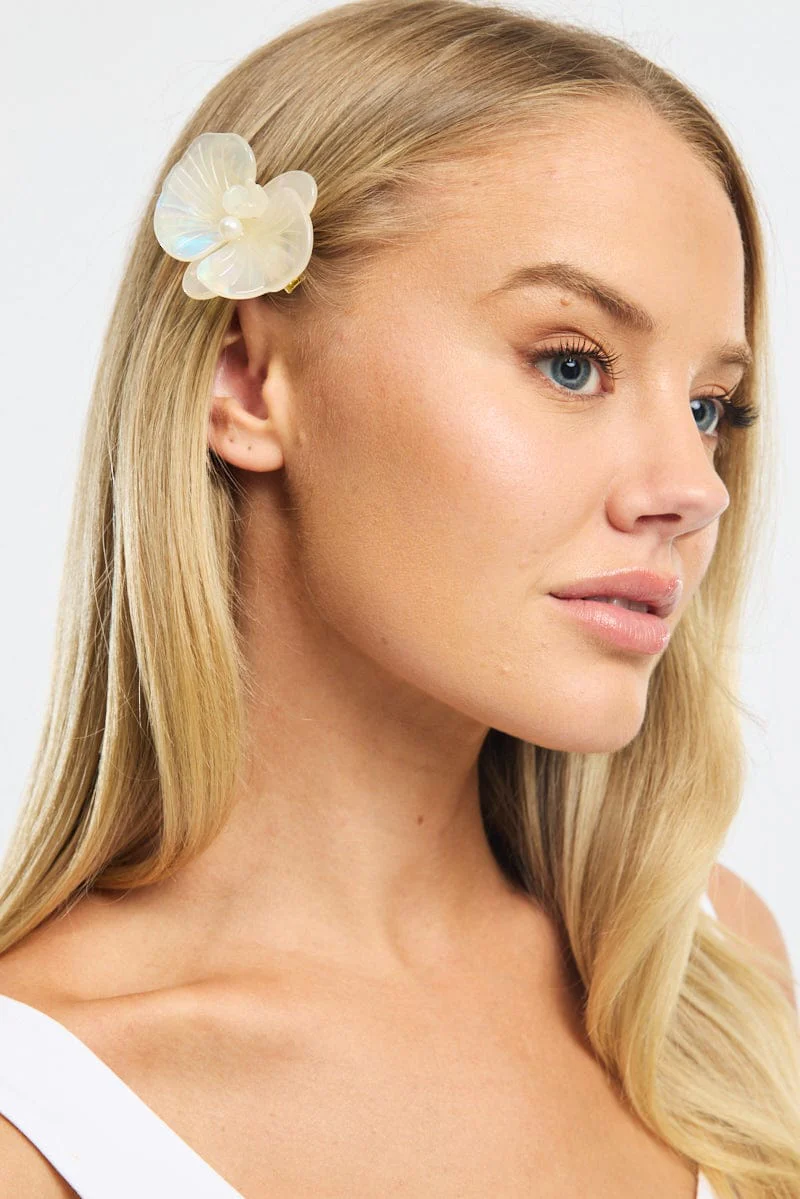 White Orchid Hair Clip