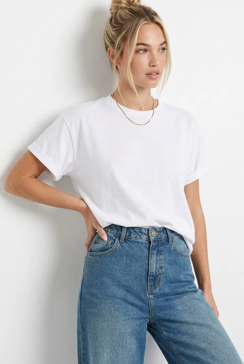 White Oversized Tee Short Sleeve