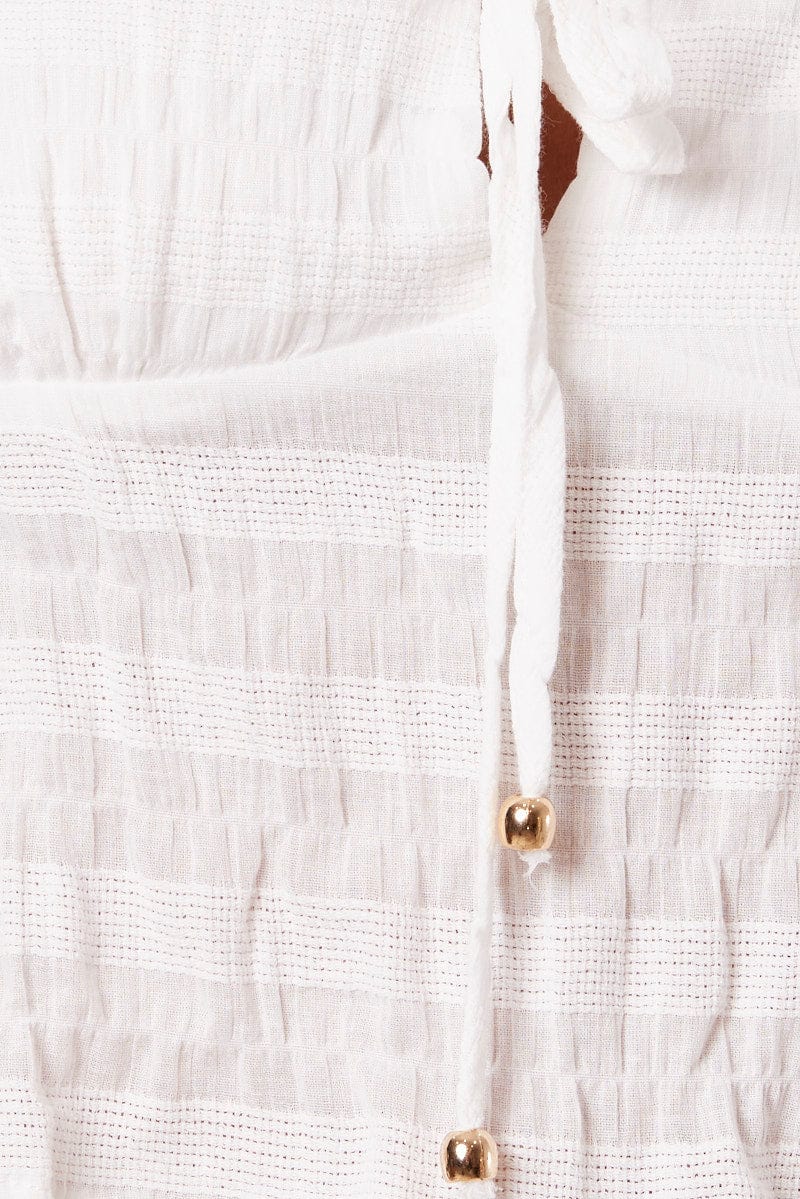 White Puff Sleeve Top Short Sleeve - Image 6
