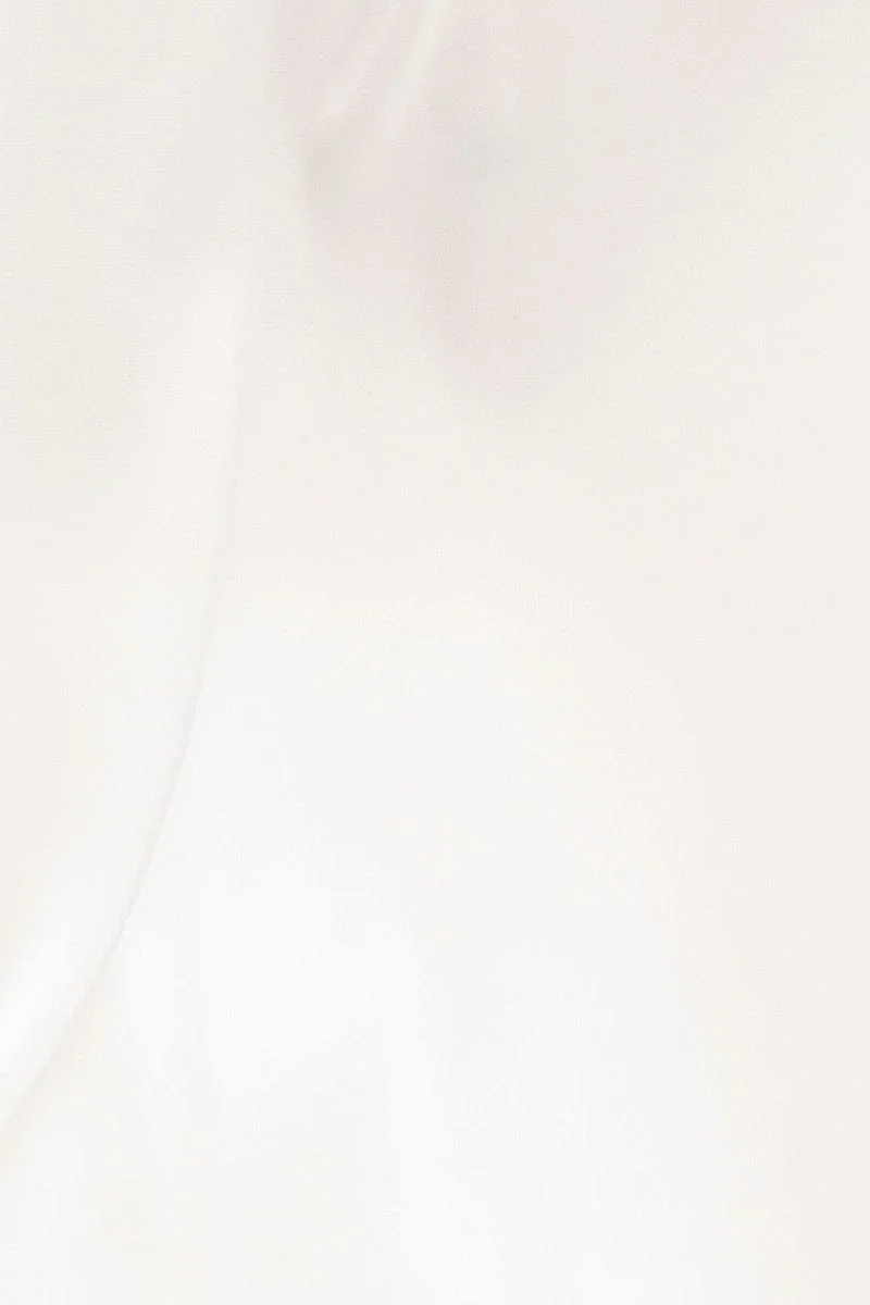 White Satin Short Sleeve Top & Short Pj Set - Image 6