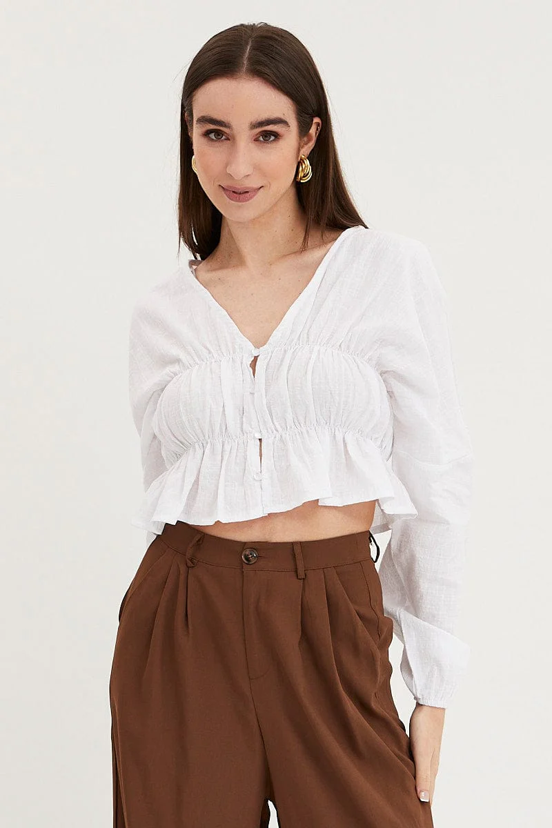 White Shirt Top Long Sleeve - Image 4
