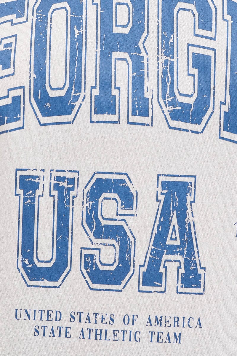 White Short Sleeve Graphic Tee Cotton Jersey - Image 6