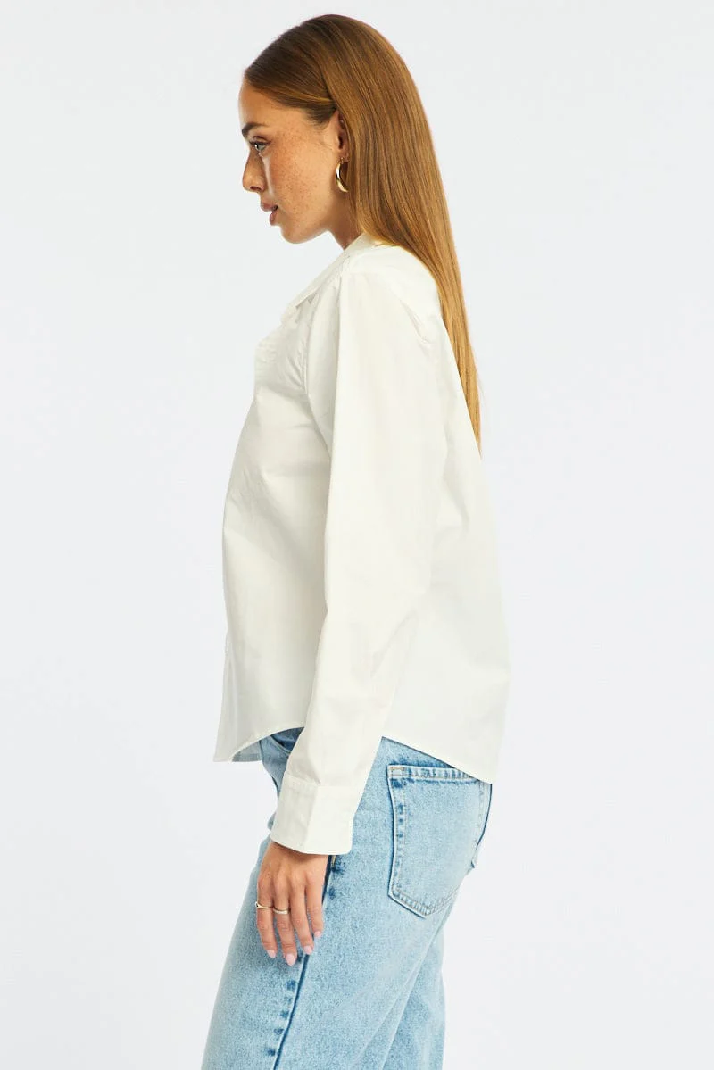 White Smart Fit Shirt Long Sleeves Collared - Image 2