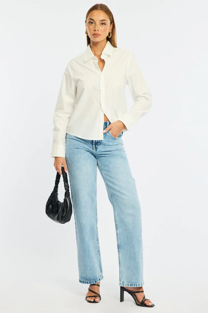 White Smart Fit Shirt Long Sleeves Collared - Image 4