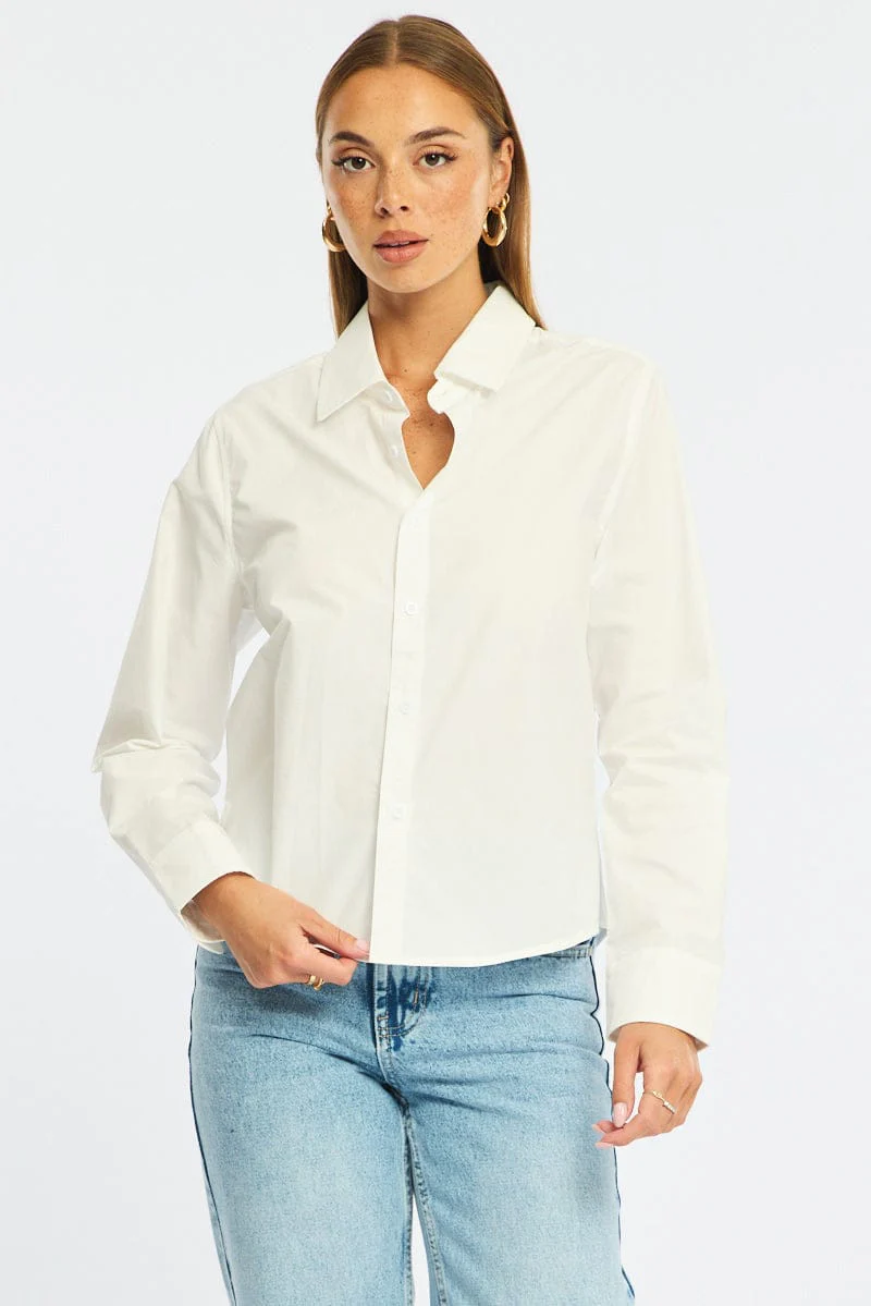 White Smart Fit Shirt Long Sleeves Collared - Image 5
