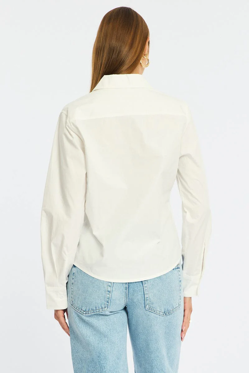 White Smart Fit Shirt Long Sleeves Collared - Image 6