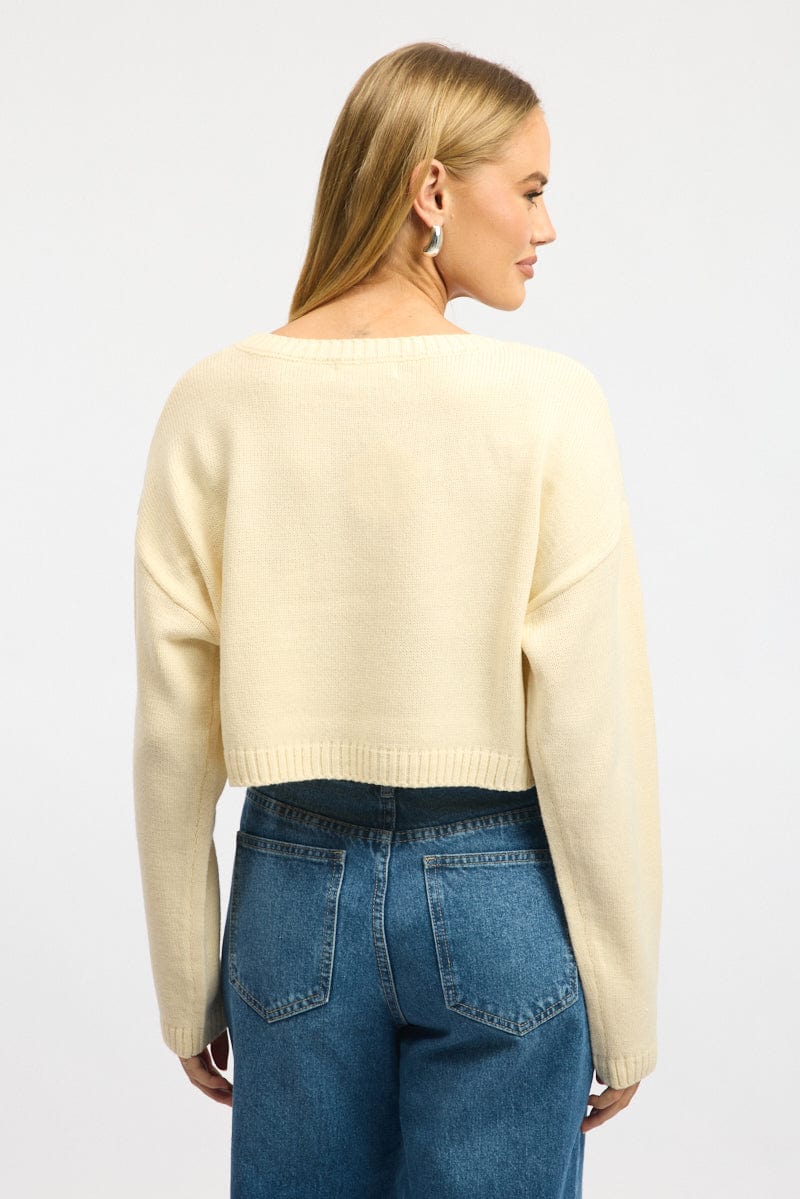 White Star Knit Jumper Long Sleeve - Image 4