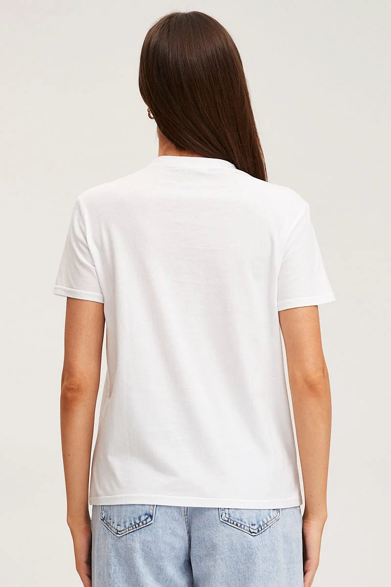 White T Shirt Short Sleeve Crew Neck - Image 5