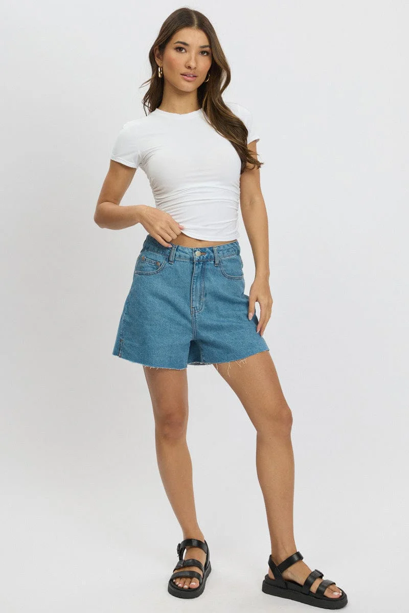 White T Shirt Short Sleeve Crew Neck Modal - Image 2